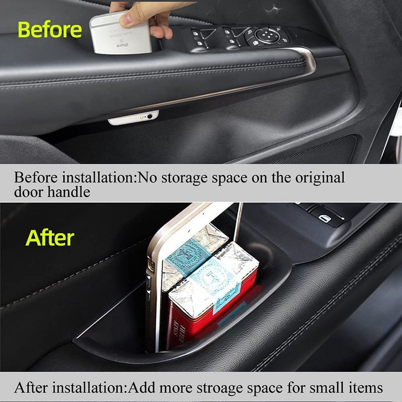 Vesul Front Row Door Organizer Tray Compatible with Lincoln MKC 2015-2019 Armrest Storage Box Phone Container Door Grab Handle Tray ABS Tray Insert Organizer Glove Pallet - Image 2